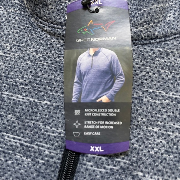 Greg Norman XXL Pullover Golf Top Microfleece Double Knit Navy Blue Mens 1/4 Zip - Picture 3 of 12